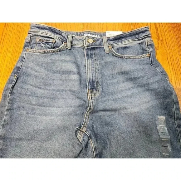 NWT Sonoma Vintage Style Blue Jeans Straight Hi Rise Size 14 - Picture 2 of 8